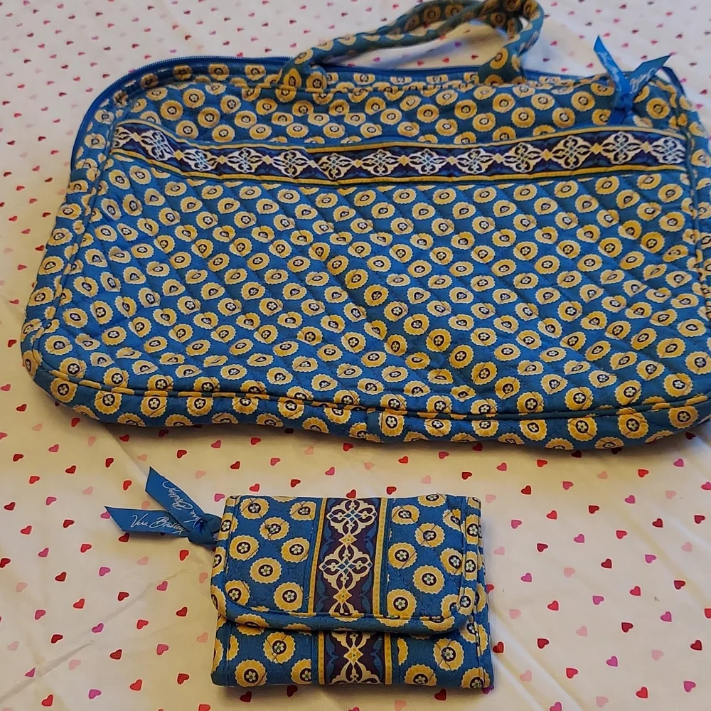 Vera Bradley laptop bag and wallet